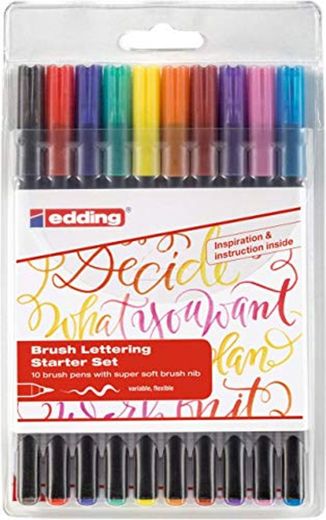 Edding 4 – 1340 – 10 – 2 Brush Pen – Rotuladores con punta tipo pincel variable – Ideal para mano Lettering