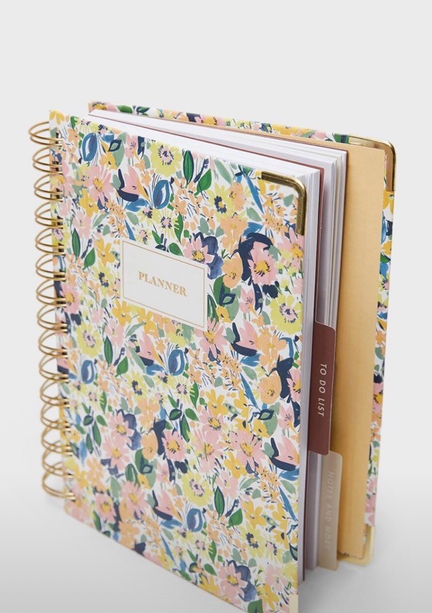 Product Planner com estampado floral 