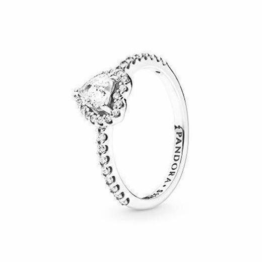 PANDORA Elevated Heart 925 Sterling Silver Ring, Size
