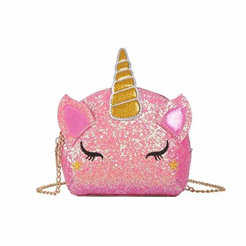 Social TXVSO Pequeño Brillo Monedero Unicornio Lindo Bolso Cierre de Cremallera para Niñas