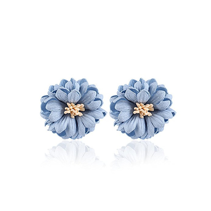 Producto Emorias 1Pair Pendientes de plata Moda flor azul cuelgan los pendientes del