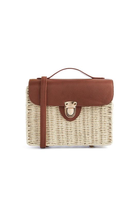 Product Bolso cuadrado de paja natural primark