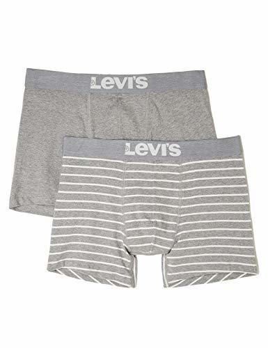 Levi's Levis 200SF Vintage Stripe 0312 Boxer Brief, Pantalones para Hombre, Gris
