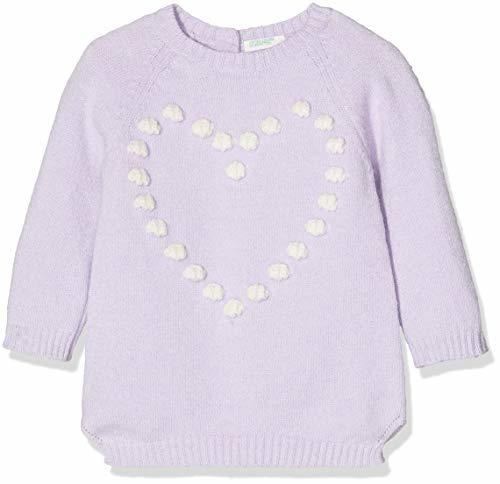 Place United Colors of Benetton Folk BB G4 Camiseta de Manga Larga, Morado