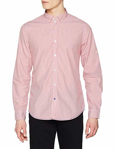 Producto Springfield Frq Poplin Stripe Camisa Slim Fit, Rojo