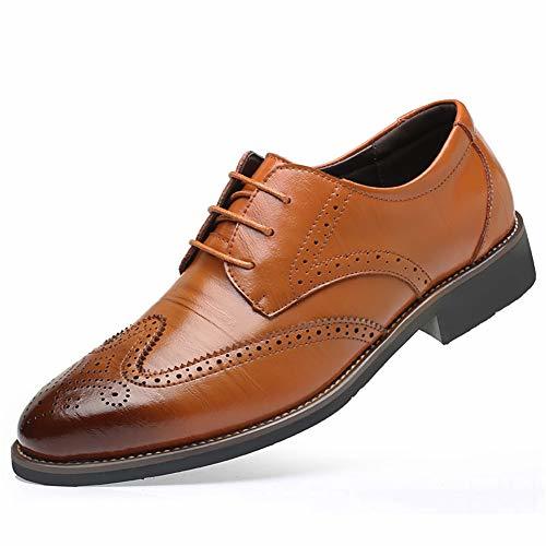 Lugar Zapatos Cuero Hombre,Popoti Zapatos Oxford Brogue Lace Up Boda Negocios Calzado Vestir