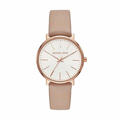 Social Michael Kors Reloj Analógico para Mujer de Cuarzo con Correa en Cuero