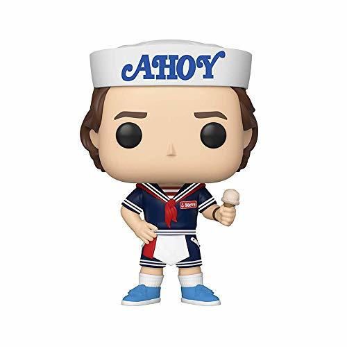 Funko- Pop Vinilo: Stranger Things: Steve w/Hat and Ice Cream Figura Coleccionable,