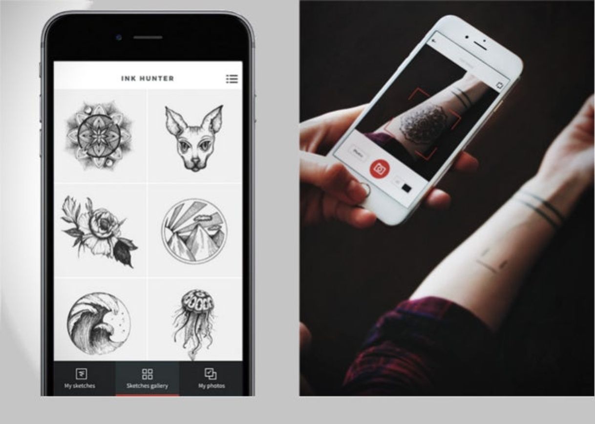 Aplicaciones INKHUNTER - App para ver cómo te queda un tattoo