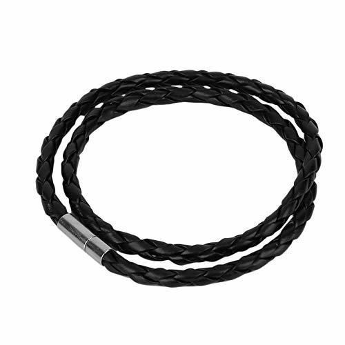 ZengBuks Korean Simple Handmade Woven PU Leather Rope Cord Bracelets Black Bracelet