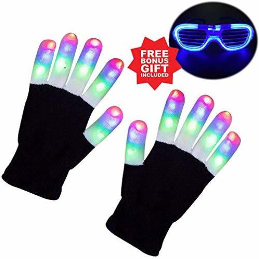 Gamtec Kids Light Up Gloves Niños Finger Light Parpadeante LED Guantes cálidos