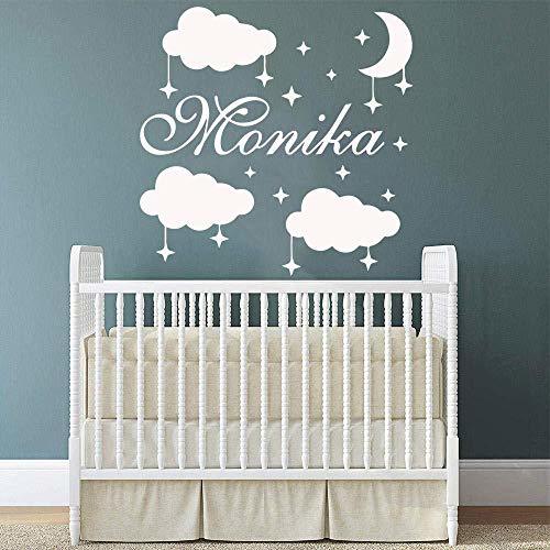 Productos Nombre personalizado Estrellas personalizadas Nubes Vinilo Adhesivos de pared Calcomanías para niños