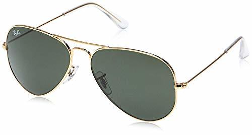 Social Rayban - Gafas de sol Aviador Aviator Large Metal, Gold