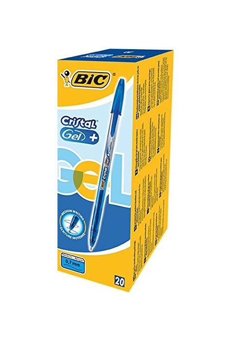 Producto BIC Cristal Gel+ - Caja de 20 unidades, bolígrafos punta media