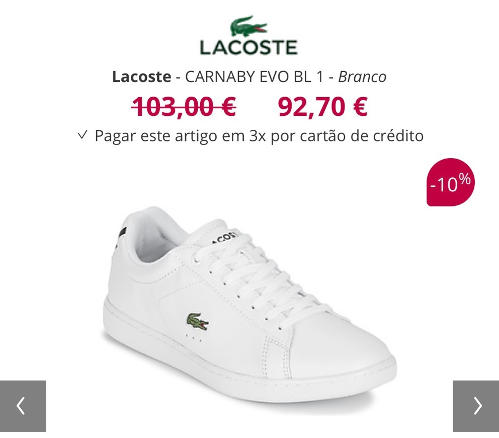 Fashion Sapatilhas Lacoste