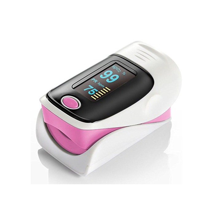 Electronic QUMOX Pulso Dedo Oxigeno Pulsioximetro Pulse Oximeter Pulsómetros Oximetro Rosado