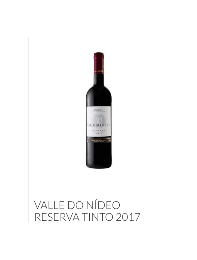 Product VALLE DO NÍDEO RESERVA TINTO 2017

