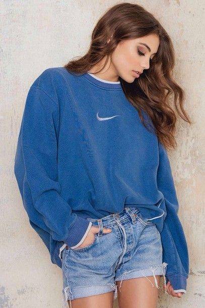 Fashion Blue Nike Sweatshirt