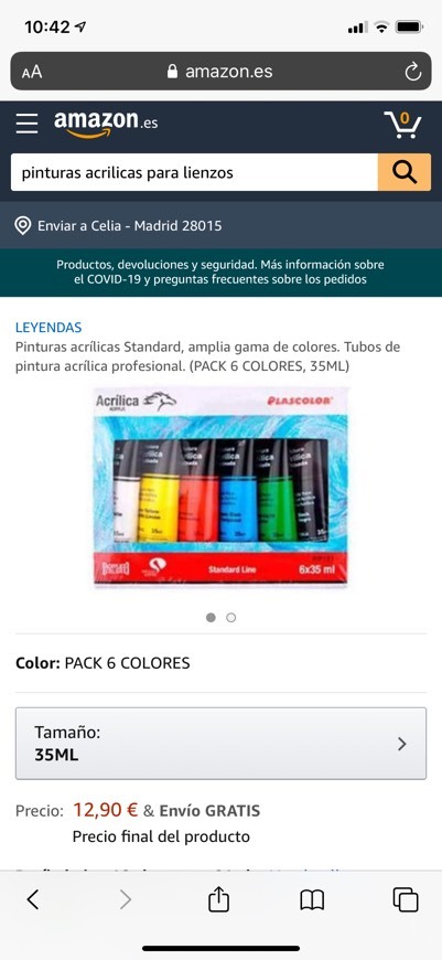 Moda Pinturas acrílicas colores básicos