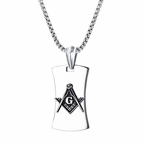 ZSML Collares y Colgantes para Hombre símbolo brújula Etiqueta de Perro Colgante