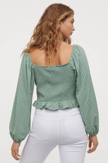 Social Blusa com franzido smock