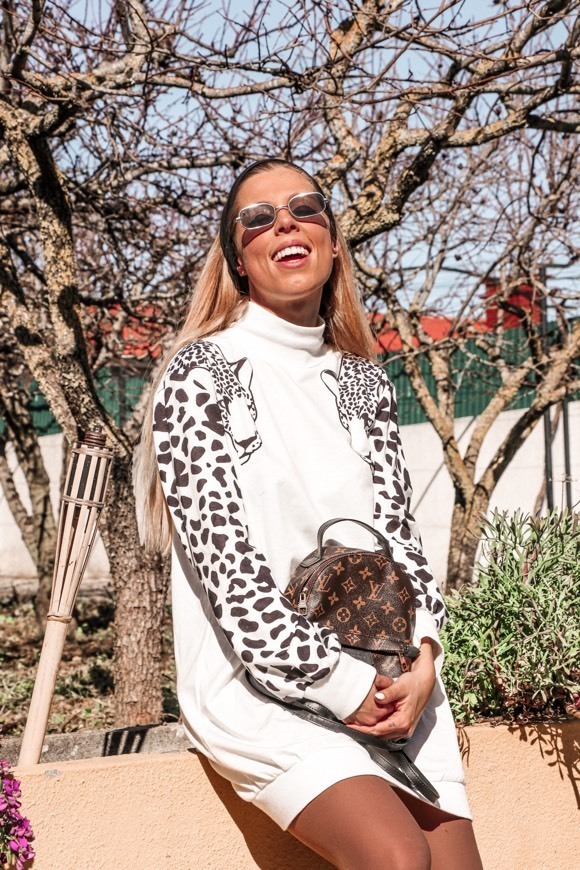 Social Sweater dress leopardo