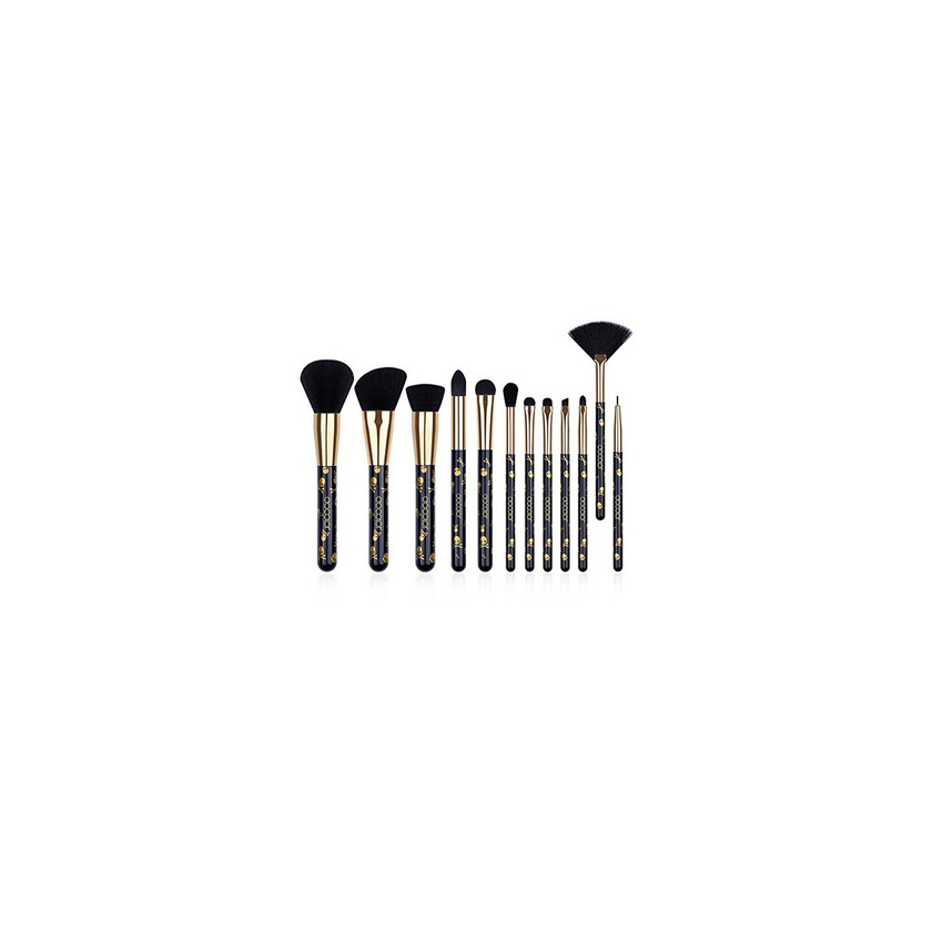 Belleza Docolor Makeup Brush Set,12Pcs Pro Goth Makeup Brushes Face Powder Foundation Blending