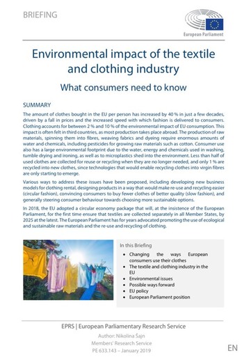 Environmental impact of textile and clothes industry - Europa EU