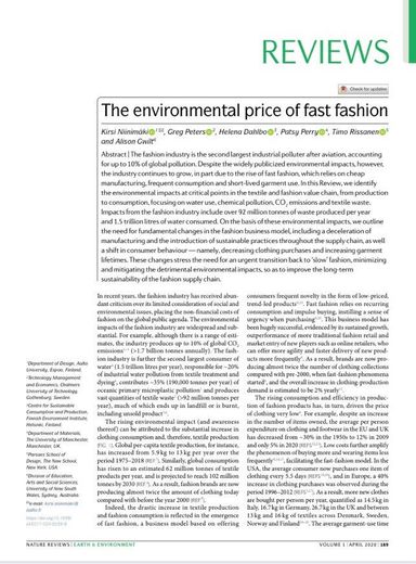 The environmental price of fast fashion