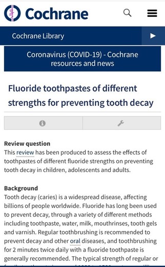 Revisão sistemática (2019) sobre flúor em pasta de dentes