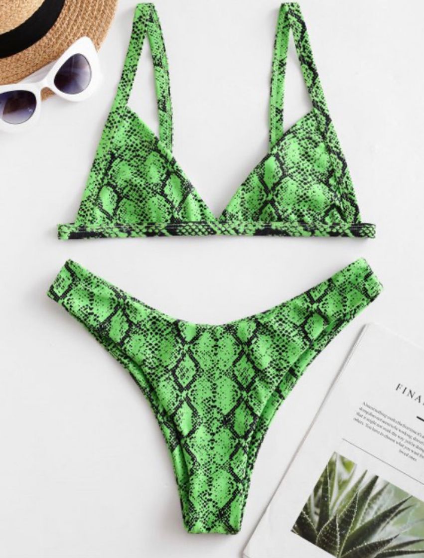 Fashion [69% OFF] [POPULAR] 2020 ZAFUL Snakeskin Print Bikini Set In ...