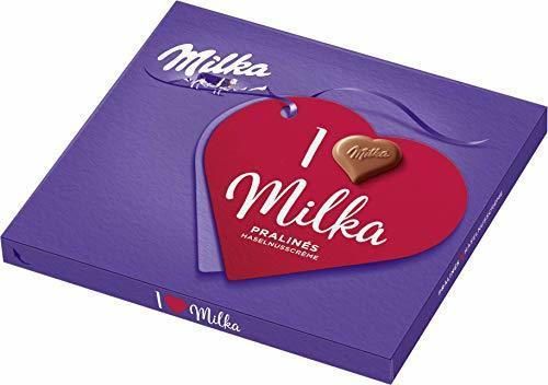 I Love Milka Bombones, madera de nogal nugat, 110 g, 5 unidades