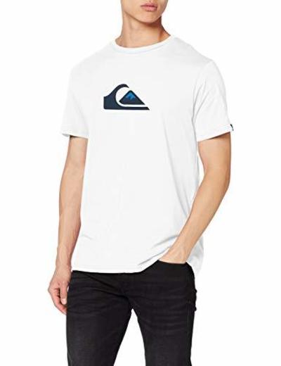 Quiksilver Comp T-Shirt Men Camiseta de Manga Corta, Hombre, Blanco