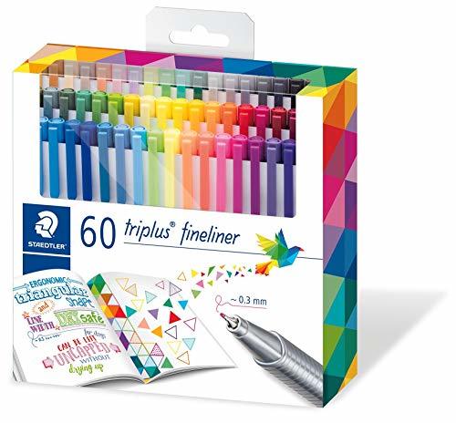 Social Staedtler 334 C60. Rotuladores de colores brillantes de punta fina Triplus Fineliner.