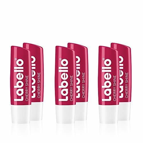 Labello Cherry Shine, Bálsamo Labial con Sabor a Cereza, pack de 6