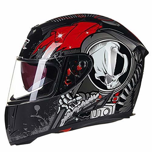 Social Qianliuk Cascos Moto Full Face Invierno Caliente Doble Visera Racing Moto Casco