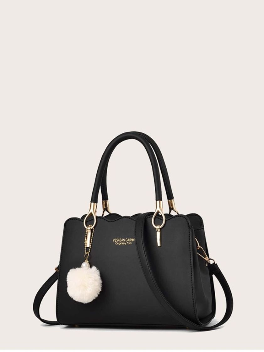 Fashion Bolsa preta de coro- Shein 
