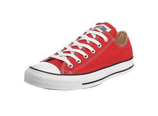 Zapato de baloncesto Unisex Chuck Taylor All Star Ox Rojo, 4 D