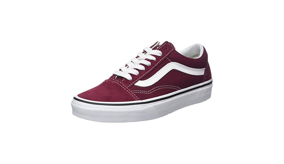 Moda Vans Old Skool Suede/Canvas, Zapatillas para Mujer, Rojo