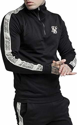 Moda Sik Silk Hombre Quarter Zip Track Top