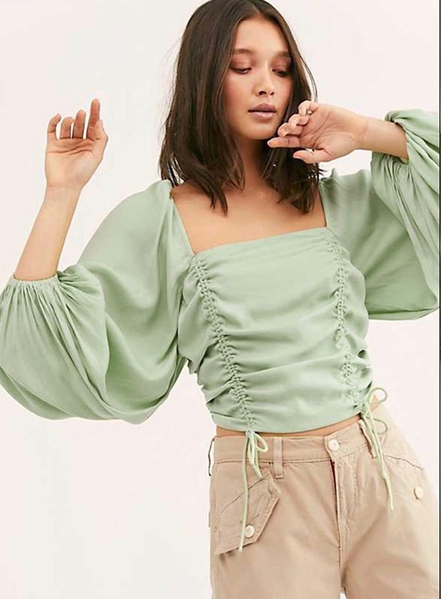 Producto Light green scrunched blouse