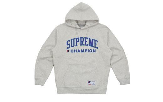 Supreme X Champion Hooded Sweatshirt Ash Grey 