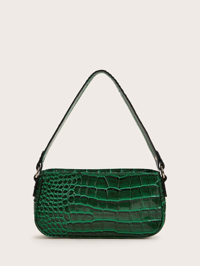 Fashion Croc Embossed Baguette Bag