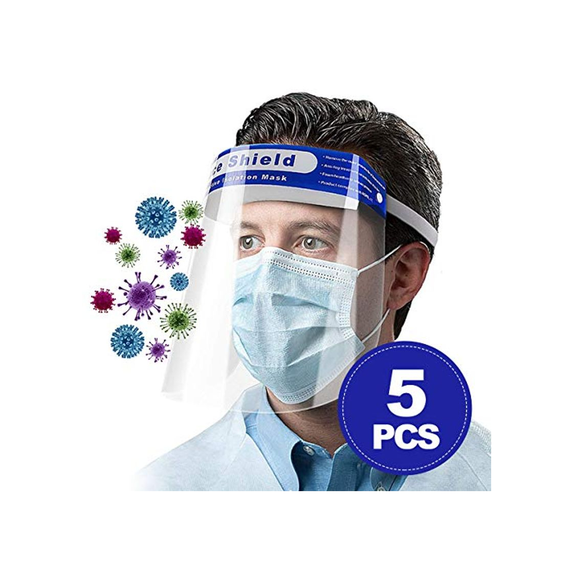 Social Domipet Máscara Transparente Banda Elástica Máscara de Seguridad Esponja Cómoda Proteger Los