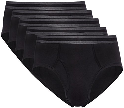 Lugar Marca Amazon - find. Slip para Hombre Y-Front, Pack de 5, Negro