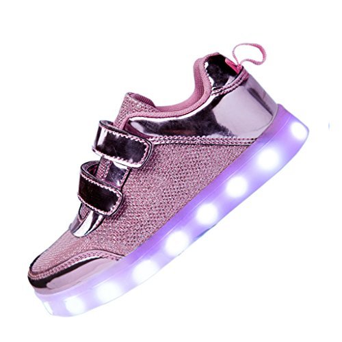 Social DoGeek Zapatos Led Ni?as Deortivos para 7 Color USB Carga LED Luz