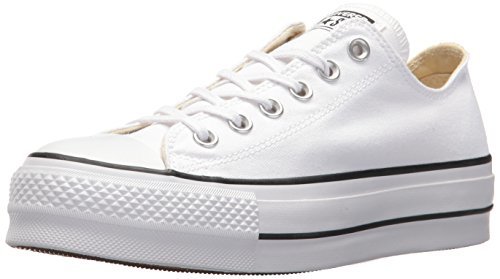 Social Converse Chuck Taylor CTAS Lift Ox Canvas, Zapatillas para Mujer, Blanco