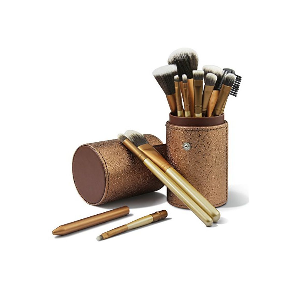 Social CINEEN 12 PC Brochas Maquillaje Set Profesional Sintético Set Brochas maquillaje Pinceles