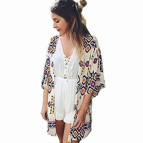 Fashion UMIPUBO Camisolas Playa Mujer 3/4 Sleeve Boho Ropa de Baño Transparente Camisolas