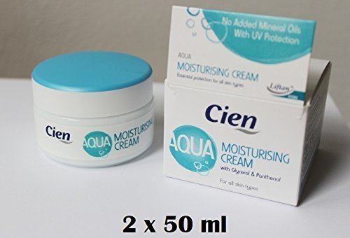 Belleza Set of 2 x 50 ml Cien Aqua Moisturising Cream for all